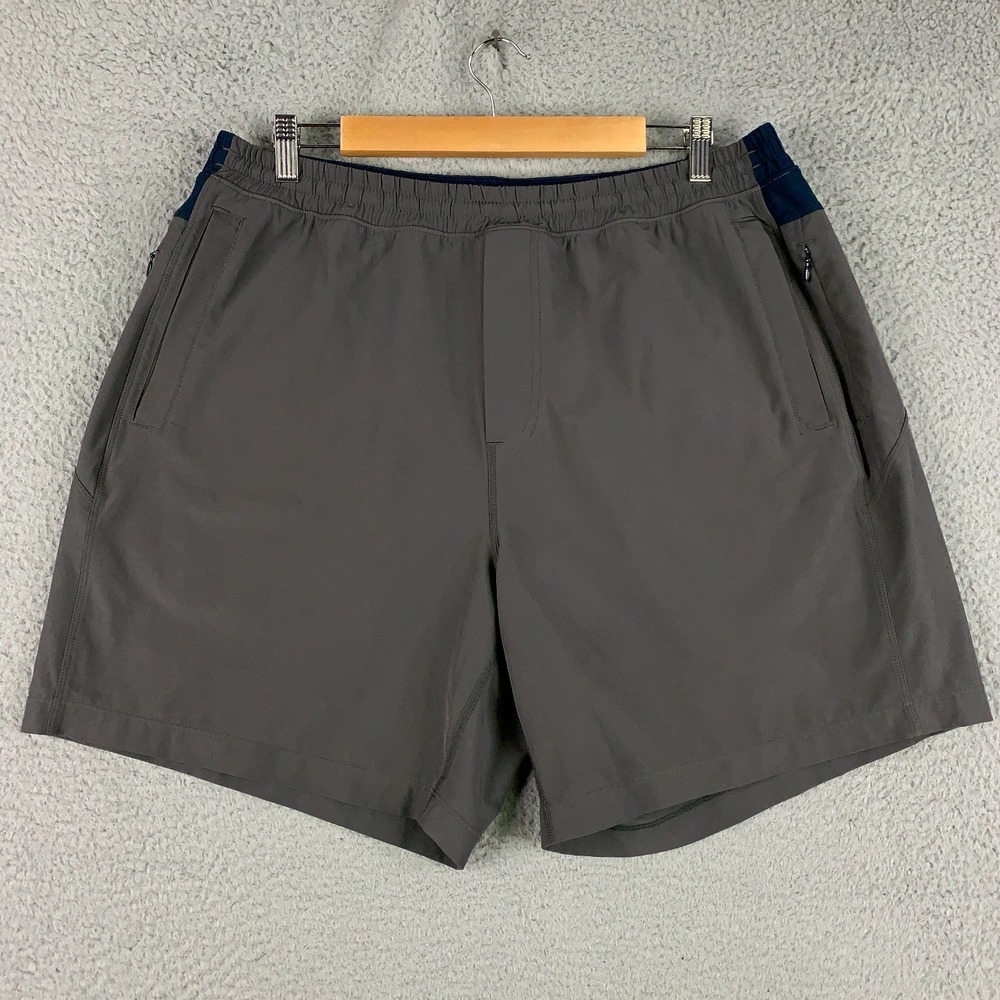 Birddogs Classic Shorts Men's XXL 2XL Gray/Blue Lined Performance Gym Athleisure